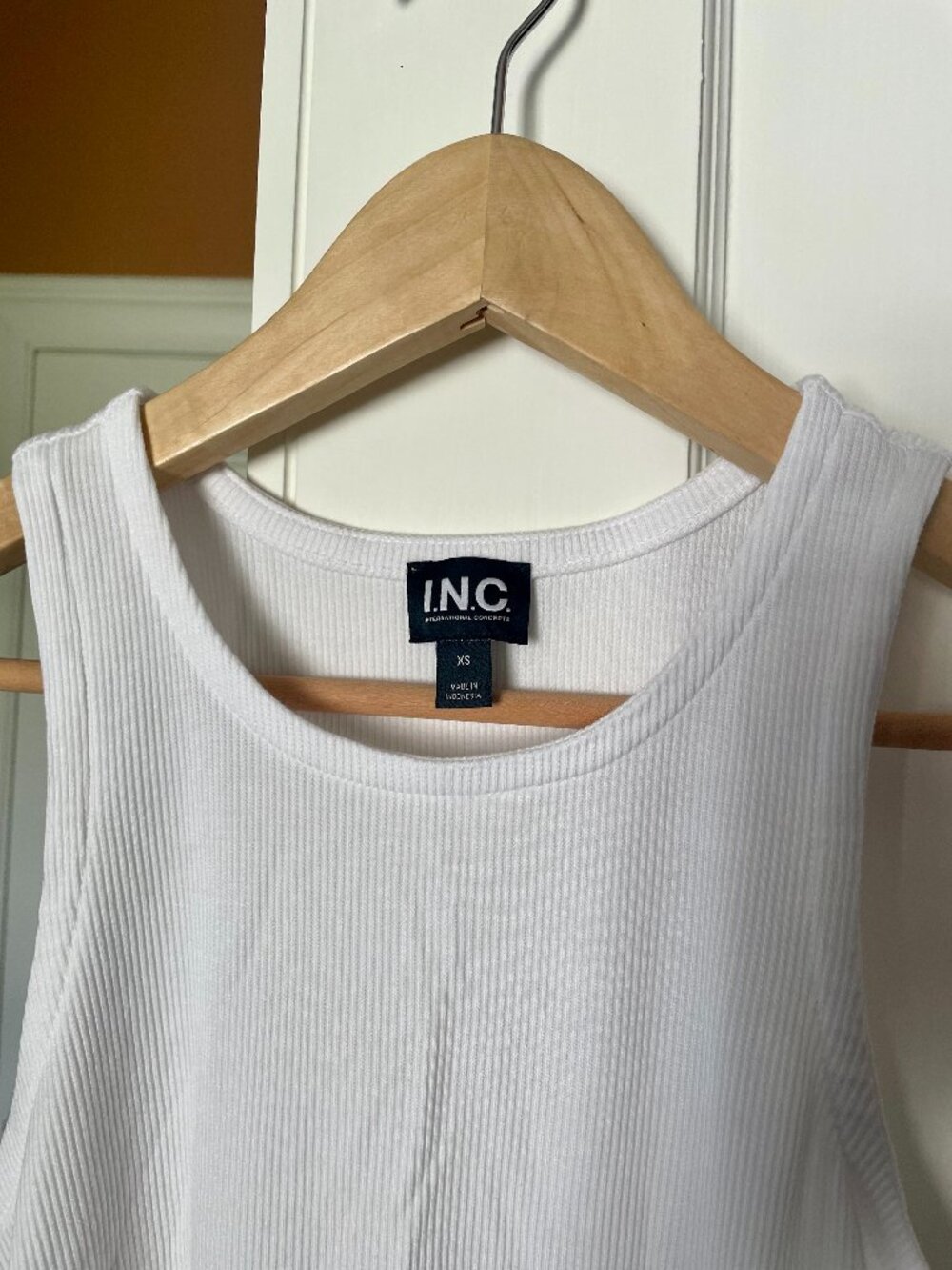 INC White Ribbed Racerback Tank - Picture 4 of 8